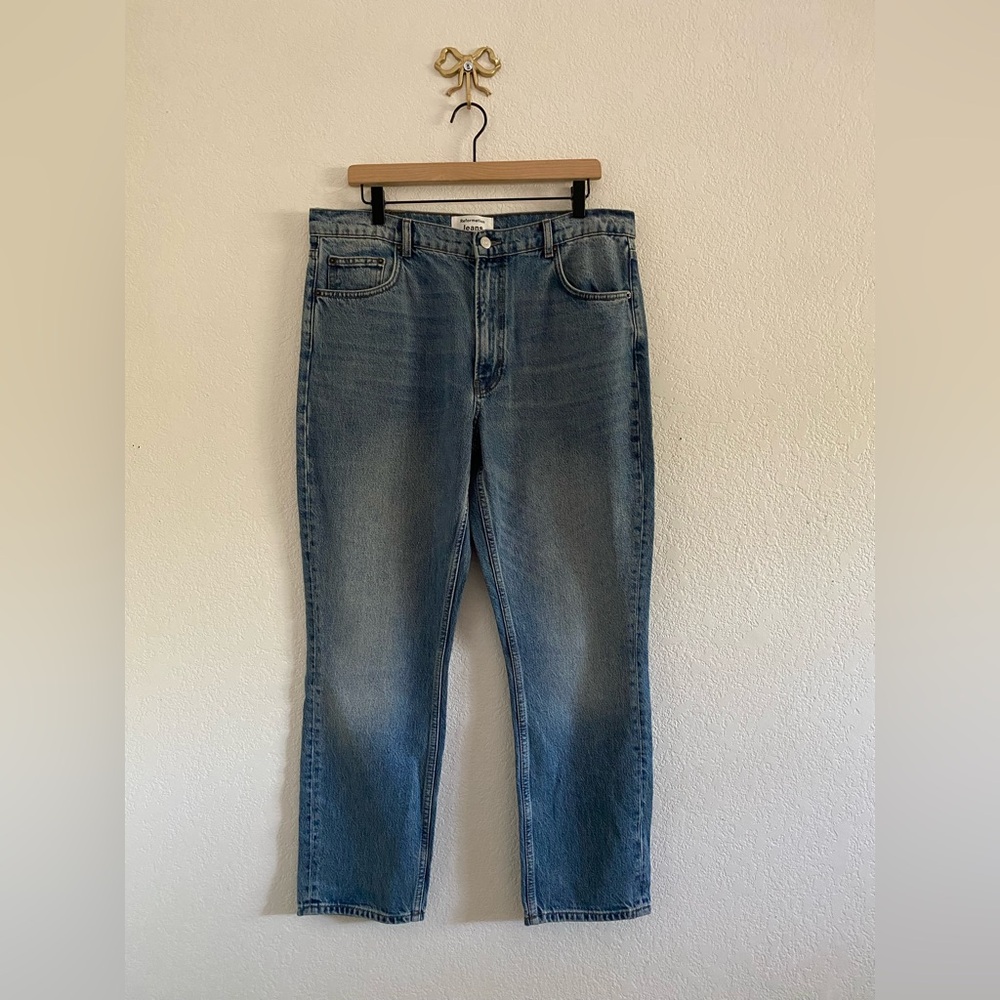 Reformation Women’s Merida Jeans Straight Leg Blue Size 31 High Waist Cotton
